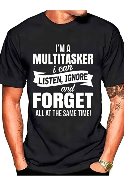 Generic Black Summer Short Sleeve T-Shirt Featuring a Humorous Design for Mul...