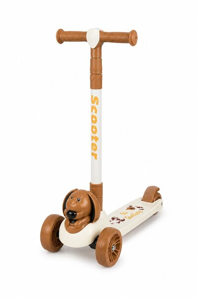 DAT Brown 3 Wheel Bunny Kids Scooter with LED Light Up Wheels, DAT, Ages 3-10...