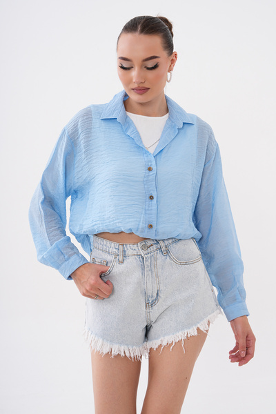 Mega Life Tulle Modal Shirt with Neckline Detail and Athlete Style