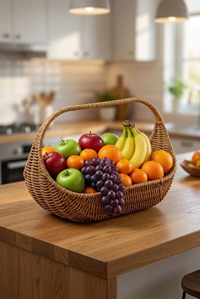 Bayev Rattan 1705 Wicker Look Fruit Bowl - Multi-Purpose Organizer Basket