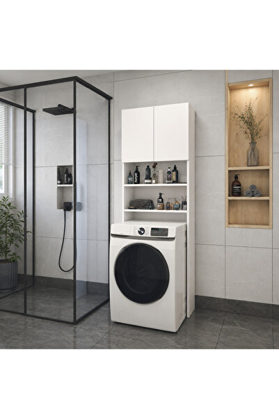 Vivendo Dulap pentru masina de spalat din PAL 65,1x27,1x190,6 cm, cu 2 usi si...