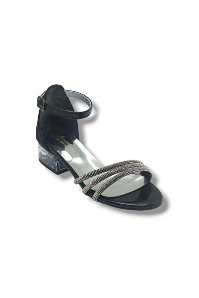 Cakgo Dilan 860-26 Stripe Stone Glittery 3-Stripes Short Transparent Heel Gir...
