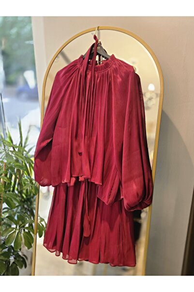 Butik Tesettür Parlak Etekli Takım