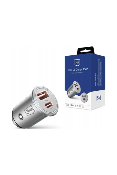 3MK Încărcător auto Hyper Car Charger 45W din aluminiu