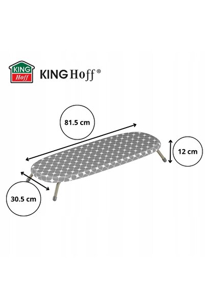 Kinghoff Masă de călcat 81,5x30,5 cm Pliabilă din pâslă de 5 mm, ușoară