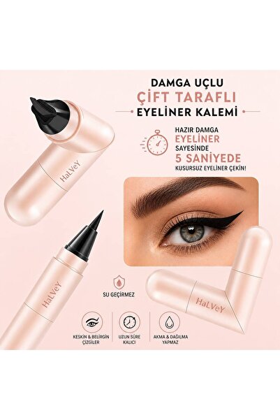HaLVeY Damga Uçlu Çift Taraflı Eyeliner Kalemi