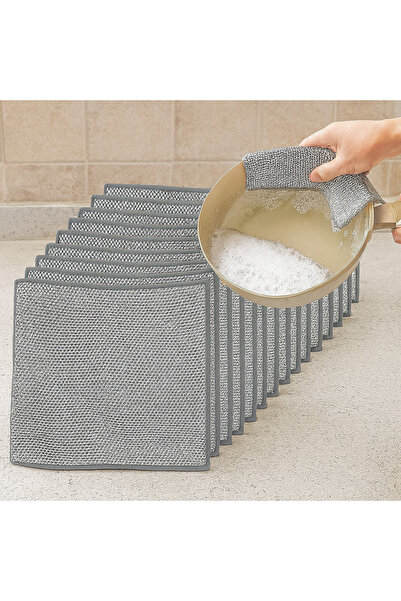 Vivendo Set 10 lavete din microfibra metalica, abraziva, pentru vase, utiliza...