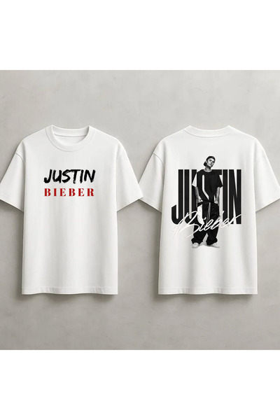 STİL-X Μπλουζάκι Justin Bieber με στάμπα, unisex, 100% βαμβακερό, oversized