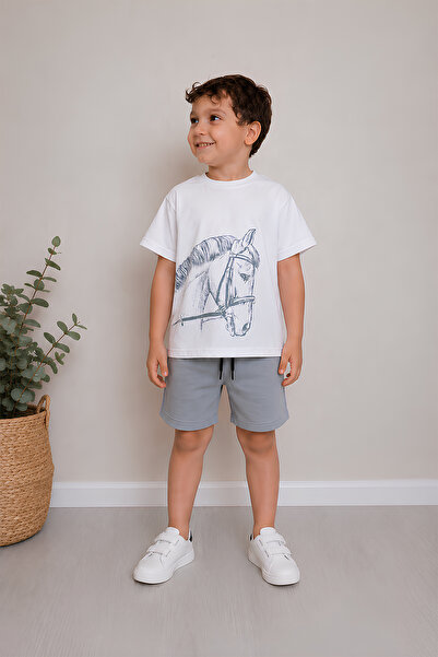 Belya Kids Wear Boy's Oversize T-Shirt Bottom 2 Thread Shorts Premium Quality...
