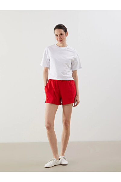 LC Waikiki Red Women's Shorts with Elastic Waistband