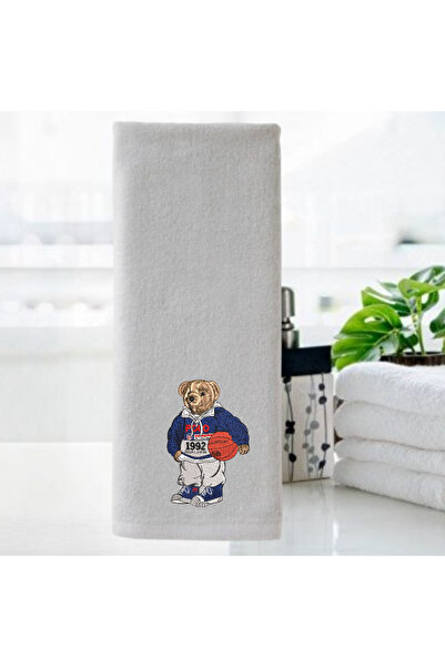 Ursa Basketball Player Teddy Bear Embroidered Design Basketball Towel 50X90
