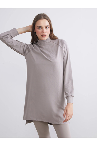LC Waikiki Brown Stand Collar Women's Tunic