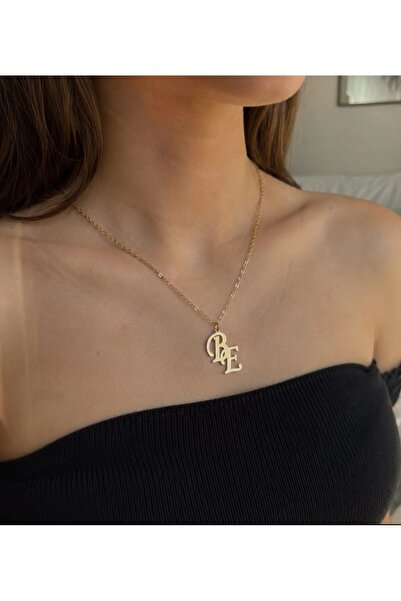 HIFA DIAMOND HANDMADE JEWELERY Kişiye Özel Harf Kolye - Minimal Tasarım Gold/...