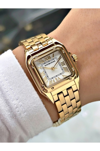 Navimarine Special Design Gold Color Steel Cord Women Wristwatch Nm229Mr