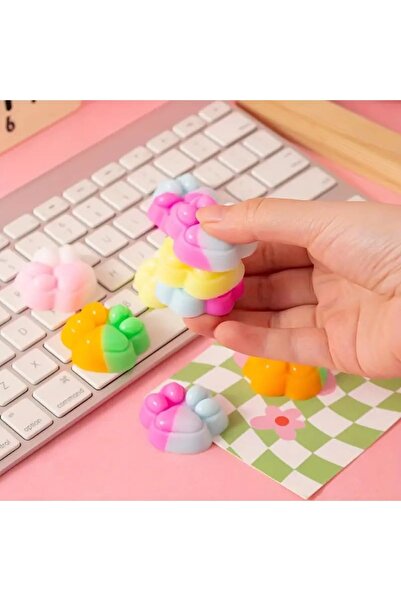 Genel Markalar 4 Adet Minik Kedi Patisi Pufi Taba Squishy Stres Oyuncağı Pati...