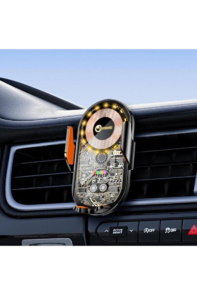 lemontti Suport încărcător auto wireless de 15W cu prindere automată cu infra...