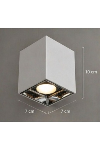 Avizen Lighting Project Sıva Üstü Spot GU 10 Duylu Led Ampullü Beyaz Kasa Kro...