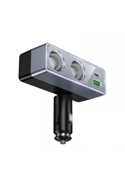 hoco. Incarcator Auto HOCO Z65B, 240W, 5A, 1 x USB-A - 1 x USB-C - 2 x Extens...