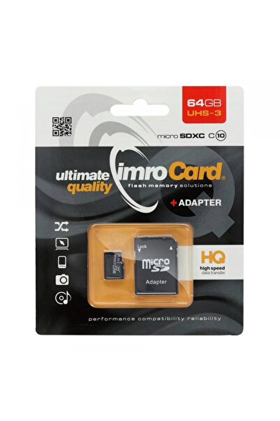 Imro Card Memorie microSDXC Imro, 64Gb, Clasa 10/ UHS-1 U3, Cu Adaptor