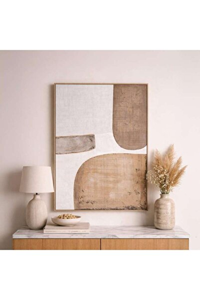 PAN HOME Vireo Hand Painted Canvas Wall Art 80x120cm - Brown