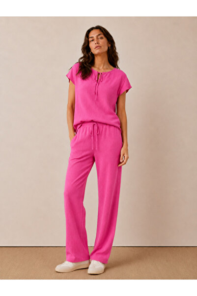 just wear zt Women's Loose Blouse and Straight-Leg Pants Set Casual Comfortab...