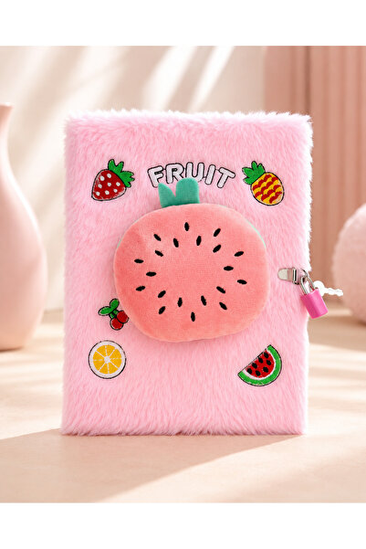 NRCN Locked Memory Book with 3D Figures, Plush Daily Memory Notebook, A5 Lined