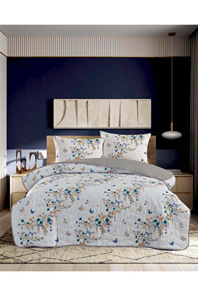 DONATEV Double Cotton Quilted Multi-Purpose Bedspread & Bed Cover / Flower Ga...