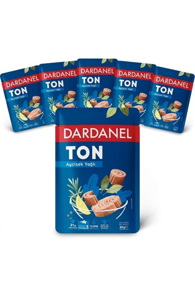 Dardanel Ayçiçek Yağlı Ton Balığı Poşet 80 gr x 6 Adet Pratik Pouch Paket