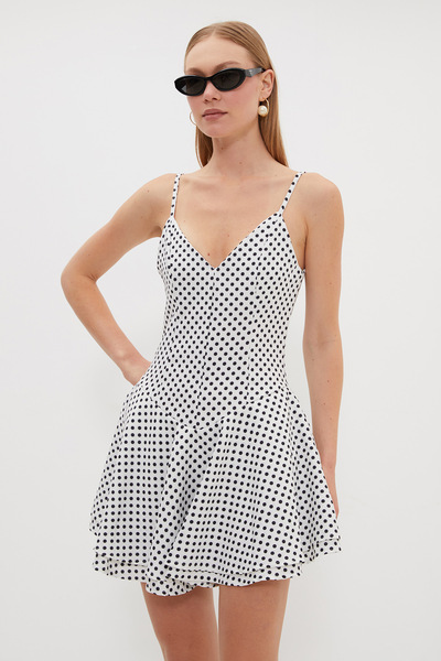Fulla Moda Polka Dot Strap Mini Dress