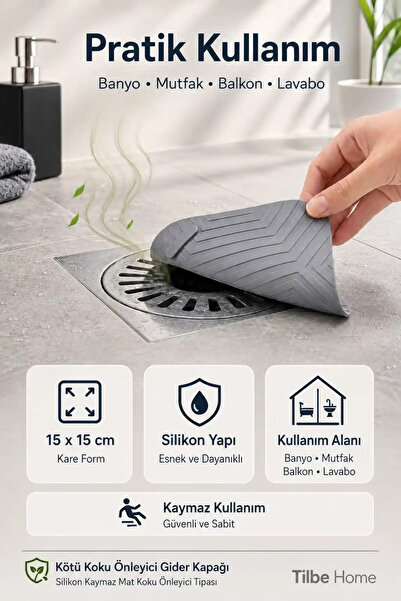 Ercazzo Silikon Gider Kapağı Lavabo ve Yer Süzgeci Koku Önleyici Kapak Kaymaz Gider Kapatıcı Banyo, Mutfak ve Balkon Uyumlu