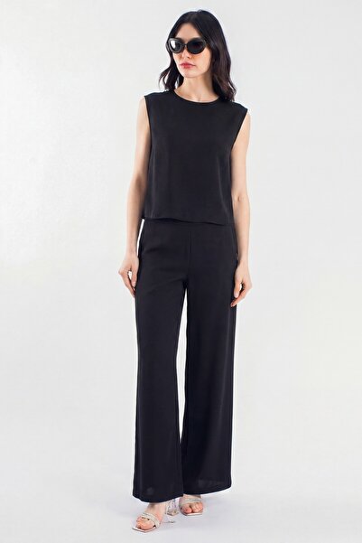 byözlemyazan Lamarca Woven Fabric Loose Fit Long Women's Trousers
