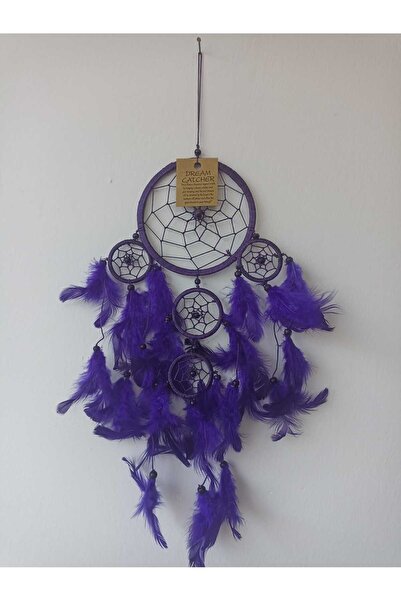 kapadokyahediyelik Renkli Tüylü Küçük Boy Düş Kapanı (Dream Catcher) Duvar Sü...