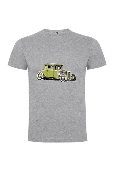 iLovePrints Green Classic Car Illustration Tshirt