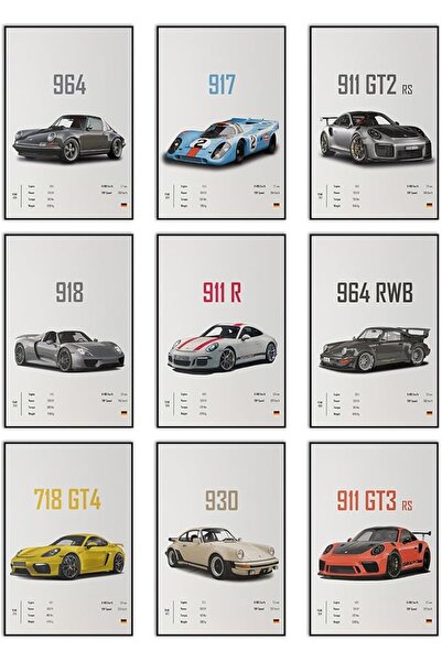 ESSESORIES ملصق جداري لسيارة سباق GT3RS من InklingArt، ديكور غرفة ذاتي اللصق