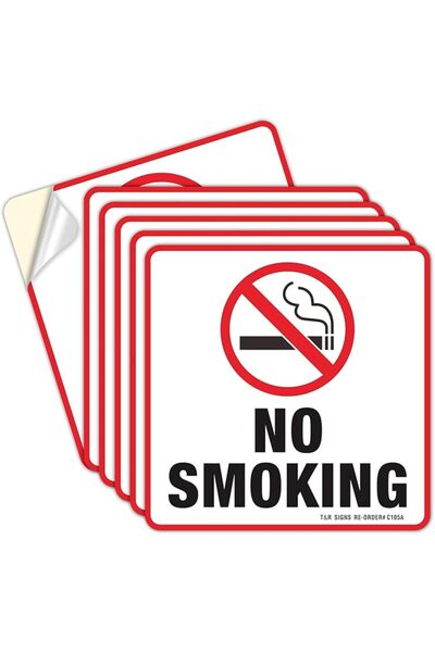 ESSESORIES Clean Air Area Sign Poster Wall Art Set of 6 Room Decor Self Adhesive
