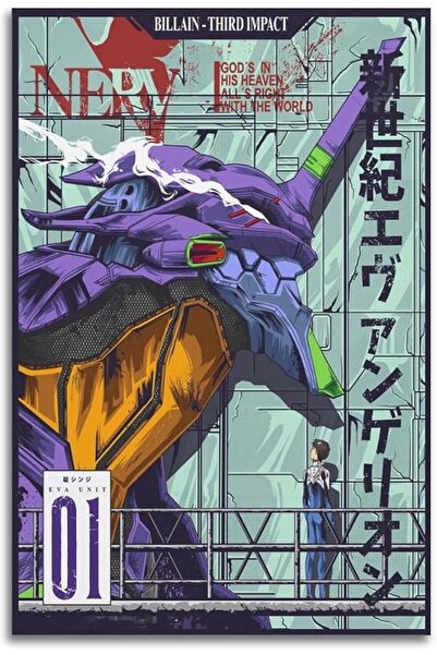 ESSESORIES Neon Genesis Evangelion Anime Poster Wall Art Room Decor Self Adhe...
