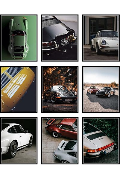 ESSESORIES Porsche 911 Porsche Vintage Car 944 Poster Wall Art Set of 9 Room ...