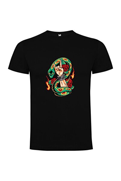 iLovePrints Serpent Metal Peace Sign Tshirt