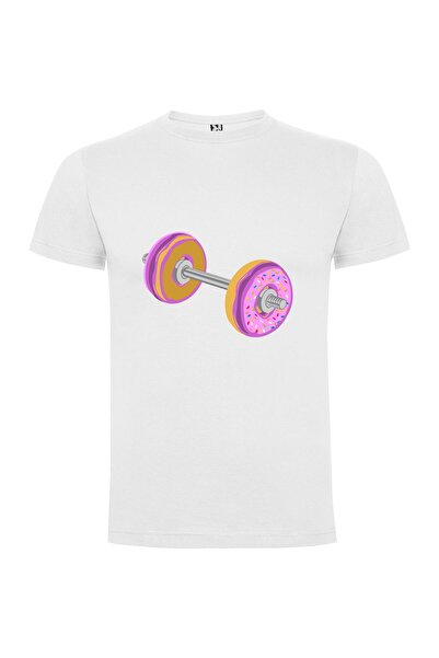 iLovePrints Donut Dumbbells Illustration Tshirt