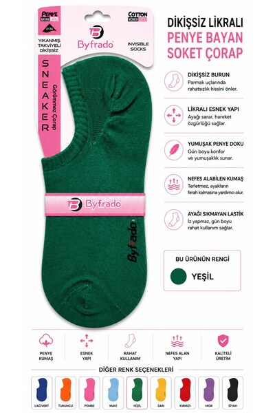 Uğur İnci Seamless Lycra Combed Cotton Socks Colorful Series – Flexible, Soft...