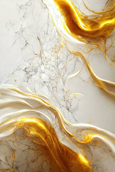 Persona Tablou Canvas, Marmura Eleganta Alba Si Aurie- 100 X 70 cm