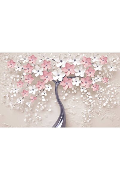 Persona Tablou Canvas, Copacel Cu Flori Roz- 100 X 70 cm