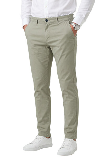 Rizz up Men's Green Slim Fit Cotton Lycra Chino Sports Trousers 2601745
