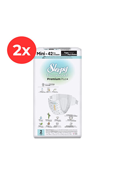 Sleepy 2x Scutece BIO PREMIUM Mărimea 2 Mini 42 bucăți