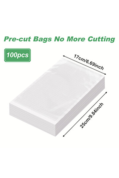 Choice7 100pcs 17x25cm 100pcs/lot BPA-Free Kitchen Vacuum Bags for Food Vacuu...