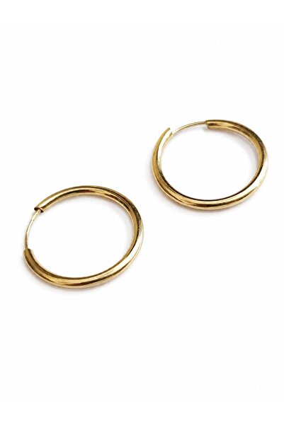 Aur 585 Cercei damă din aur galben 14k, model creole simple, 1,8–1,9 cm, 0,55 g