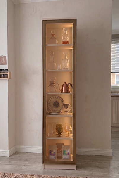 Eymense Hera Kahve Köşesi %100 MDF Tekli Camlı Çok Amaçlı Sensör Ledli Mutfak...