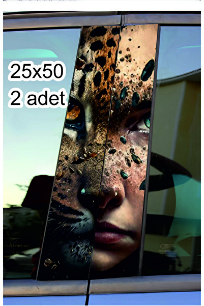 ESLEM Car Wrapping Foil Leopard Women's Design Vehicle Door Column Graphic St...