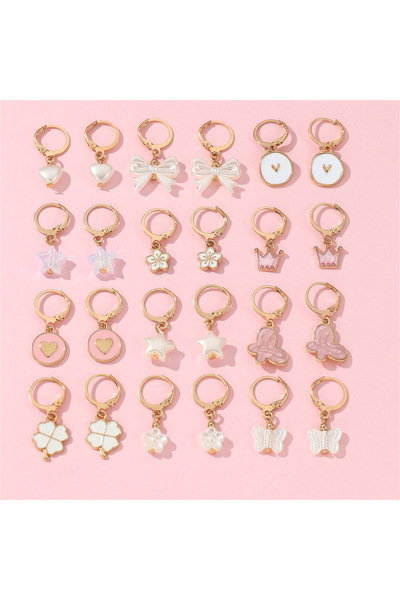 Choice4 YSE299-1 24pcs/Set Earring set new butterfly love flower resin pendan...