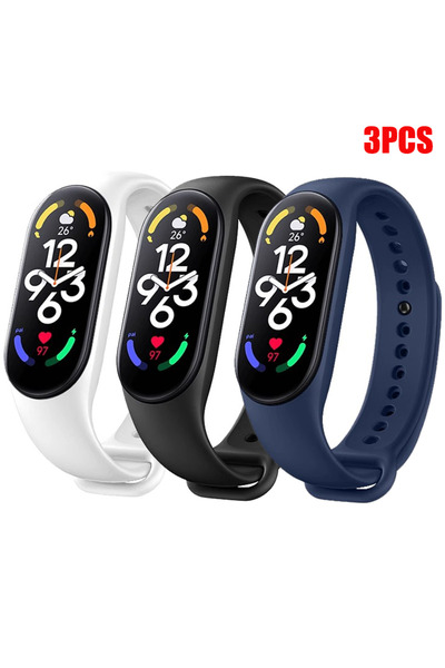 Choice حزام ساعة مي باند 7 6 5 أبيض أسود أزرق 1-3 قطع لسوار مي باند 7 6 4 5 3...